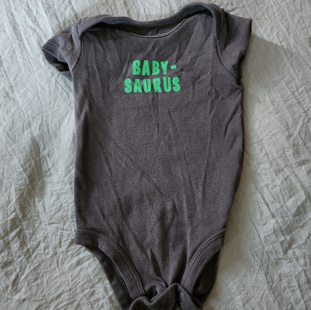 Carter's Baby Grey Onesie 3 Months Short Sleeve